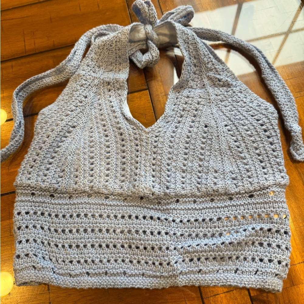 Hollister crocheted halter. Cropped. Size extra small.